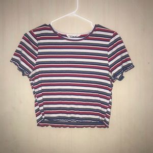 3/$15 Cropped Striped T-Shirt